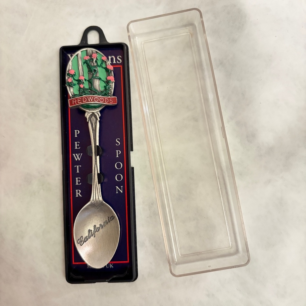 New California Redwoods Pewter Vintage Souvenir Spoon Collectible,Y2K  made n UK